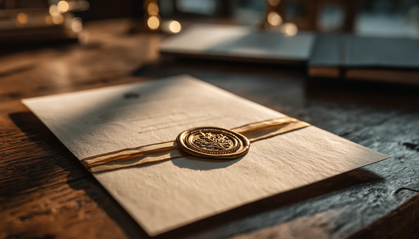 Certificado de pós-graduação com selo dourado sobre mesa de madeira, representando a emissão do diploma e a conferência no portal e-MEC